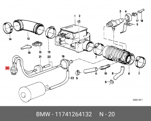 Клапан, управление рециркуляция ОГ 11 74 1 264 132 BMW