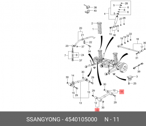 Рулевые тяги 4540105000 SSANG YONG
