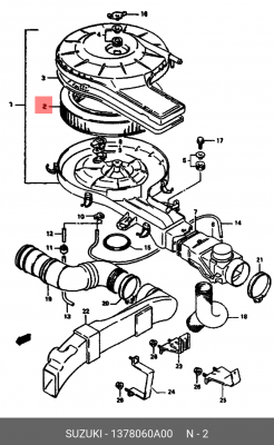 Воздушный фильтр 1378060A00 SUZUKI