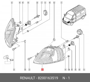 Основная фара 8200163519 RENAULT