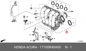 Коллектор впускной 17100R40A00 HONDA