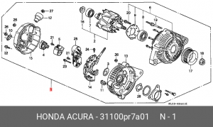 Генератор 31100PR7A01 HONDA