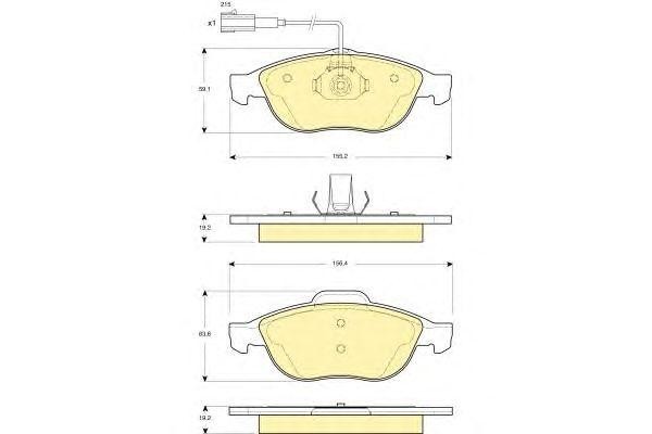 Комплект тормозных колодок, диско 6114442 GIRLING