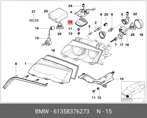 Устройство зажигания, газоразрядная лампа 61 35 8 376 273 BMW