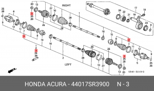 Комплект пылника, приводной вал 44017-SR3-900 HONDA