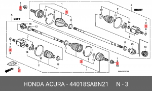 Пыльник ШРУСа (комплект) 44018-SAB-N21 HONDA