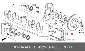 Тормозной диск 45251-S7A-E10 HONDA