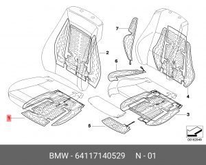 Элемент нагревательный сиденья 64 11 7 140 529 BMW