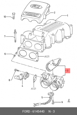 Патрубок дроссельной заслонки 6 145 440 FORD