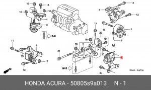 Кронштейн крепления КПП 50805S9A013 HONDA