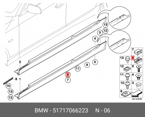 Клипса крепежная 51 71 7 066 223 BMW