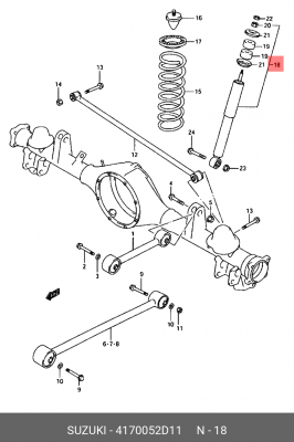 Амортизатор подвески 41700-52D11 SUZUKI
