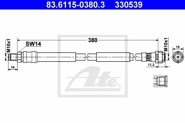 Тормозной шланг 83.6115-0380.3 ATE