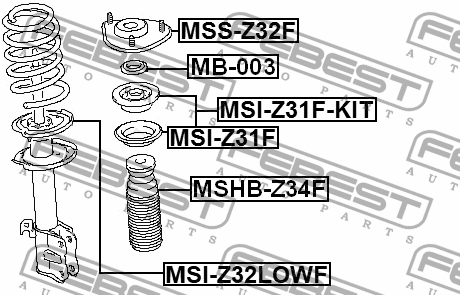 Отбойник с пыльником амортизатора подвески (комплект) MSHBZ34F FEBEST