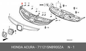 Решетка радиатора 71121SNB900ZA HONDA
