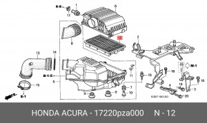 Воздушный фильтр 17220PZA000 HONDA