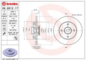 Тормозной диск 08.9512.17 BREMBO