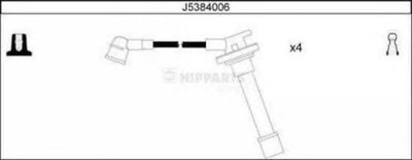 Ккомплект проводов зажигания J5384006 H B JAKOPARTS NIPPARTS