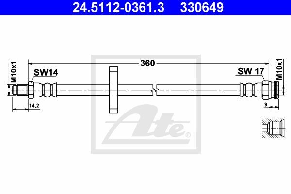 Тормозной шланг 24.5112-0361.3 ATE