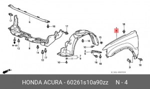 Крыло переднее 60261S10A90ZZ HONDA