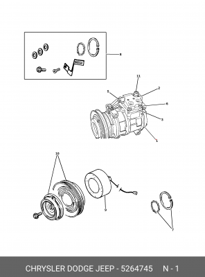 Компрессор, кондиционер 526 4745 CHRYSLER