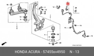 Датчик, частота вращения колеса 57455SV4950 HONDA
