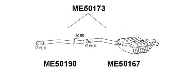 Глушитель выхлопных газов конечный ME50173 VENEPORTE