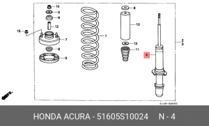Амортизатор 51605-S10-024 HONDA