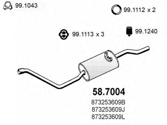 Глушитель выхлопных газов конечный 587004 ASSO