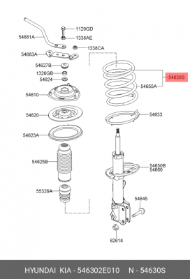 Пружина ходовой части 546302E010 HYUNDAI KIA
