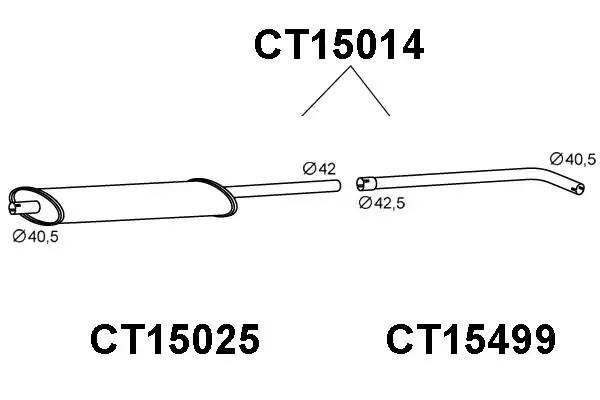 Предглушитель выхлопных газов CT15014 VENEPORTE
