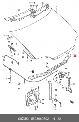Облицовка передка 58230-60B02 SUZUKI