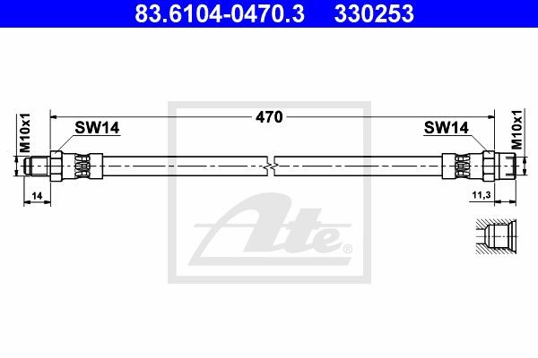 Тормозной шланг 83.6104-0470.3 ATE