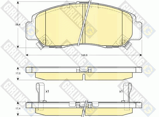 Комплект тормозных колодок, диско 6132689 GIRLING