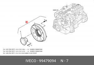 Вентилятор, охлаждение двигателя 99479094 IVECO