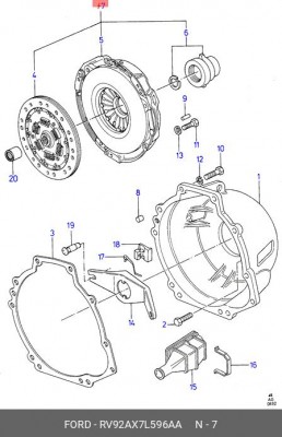 Комплект сцепления RV92AX-7L596-AA FORD