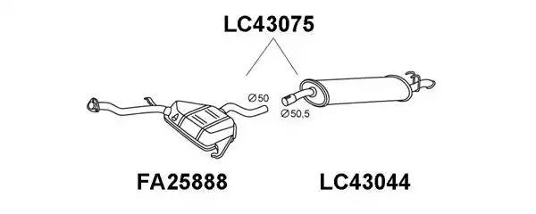 Глушитель выхлопных газов конечный LC43075 VENEPORTE