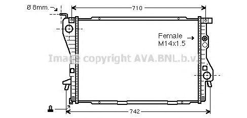 Радиатор охлаждения ДВС BW2202 AVA