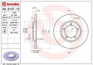 Тормозной диск 08.9137.10 BREMBO