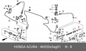 Главный цилиндр, система сцепления 46920S5AG01 HONDA