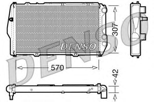 Радиатор, охлаждение двигател DRM02001 DENSO