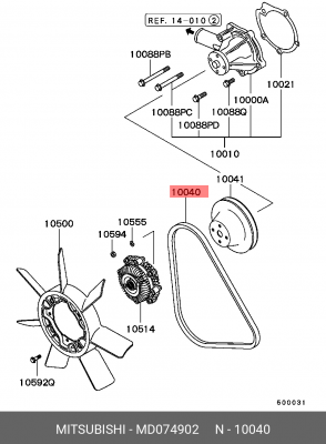 Клиновой ремень MD074902 MITSUBISHI