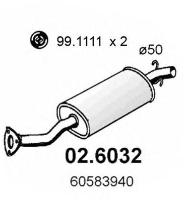 Средний глушитель выхлопных газов 026032 ASSO