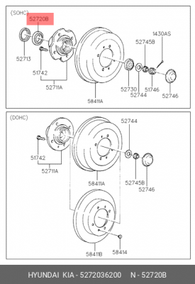 Комплект подшипника ступицы колеса 5272036200 HYUNDAI KIA