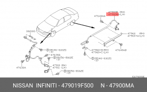 Датчик, частота вращения колеса 47901-9F500 NISSAN