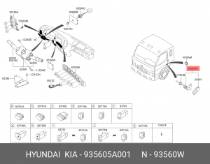 Выключатель концевой двери 935605A001 HYUNDAI KIA