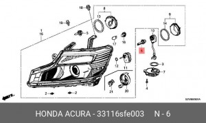 Лампа 33116SFE003 HONDA