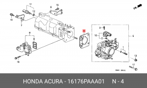 Прокладка дроссельной заслонки 16176PAAA01 HONDA