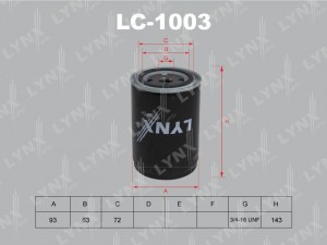 Фильтр масляный двигателя LC-1003 LYNXAUTO