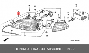 Основная фара 33150SR3B01 HONDA